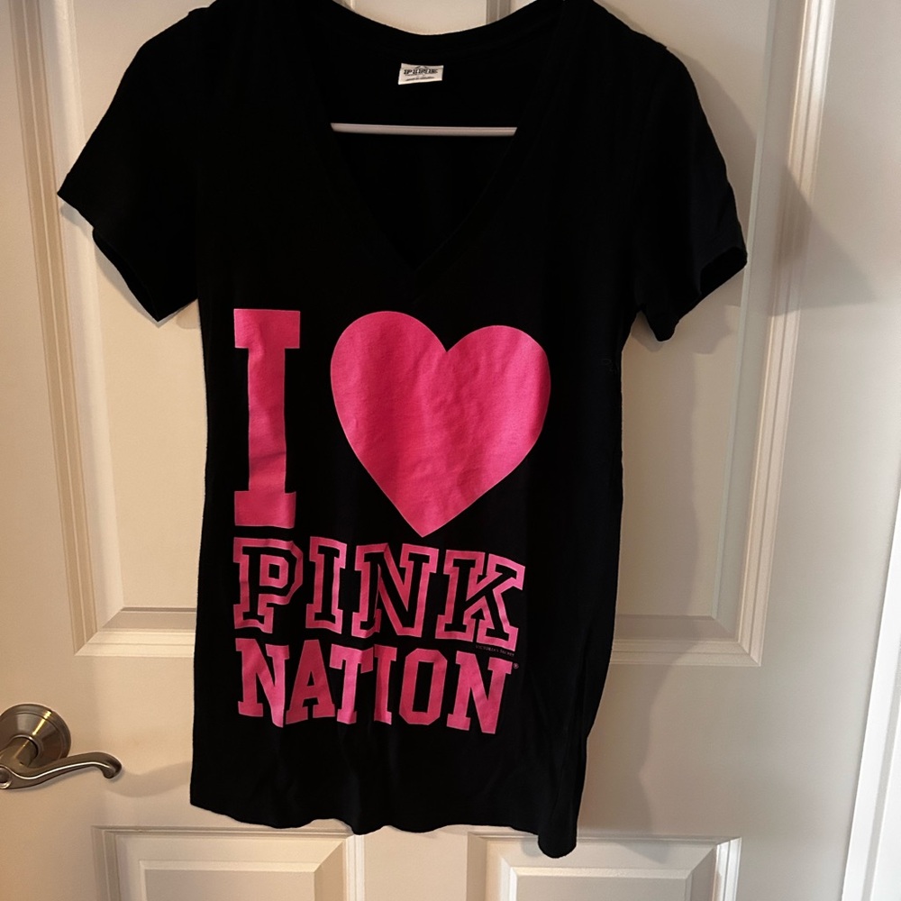 Black T-Shirt with Pink Graphic